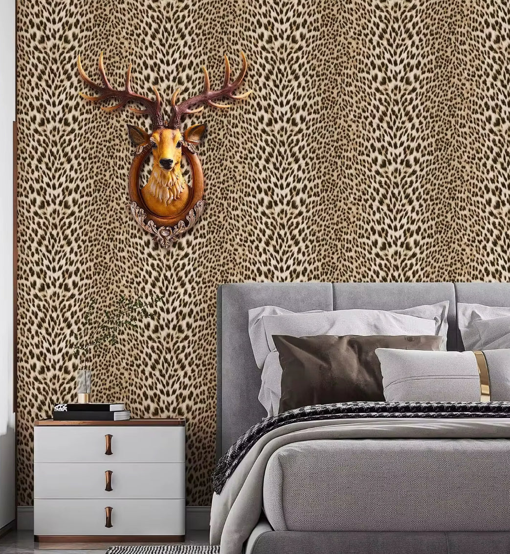 Leopard wallpaper non woven 3D embossed Wallpaper 2 sqm