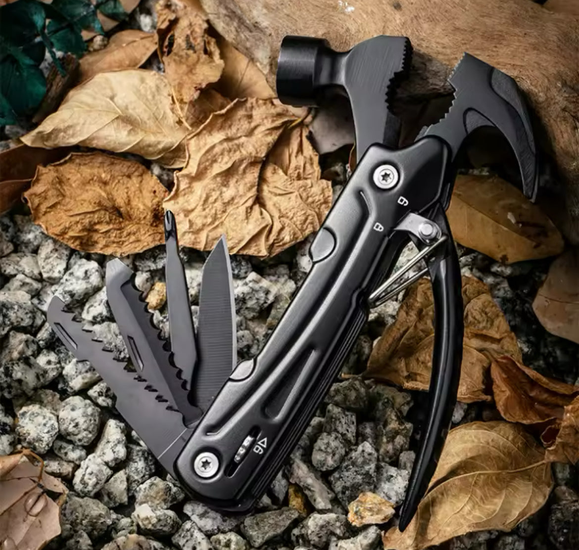 Multi-Tool Hammer, 7-in-1 Stainless Steel Multi-Tool, Foldable Heavy Duty