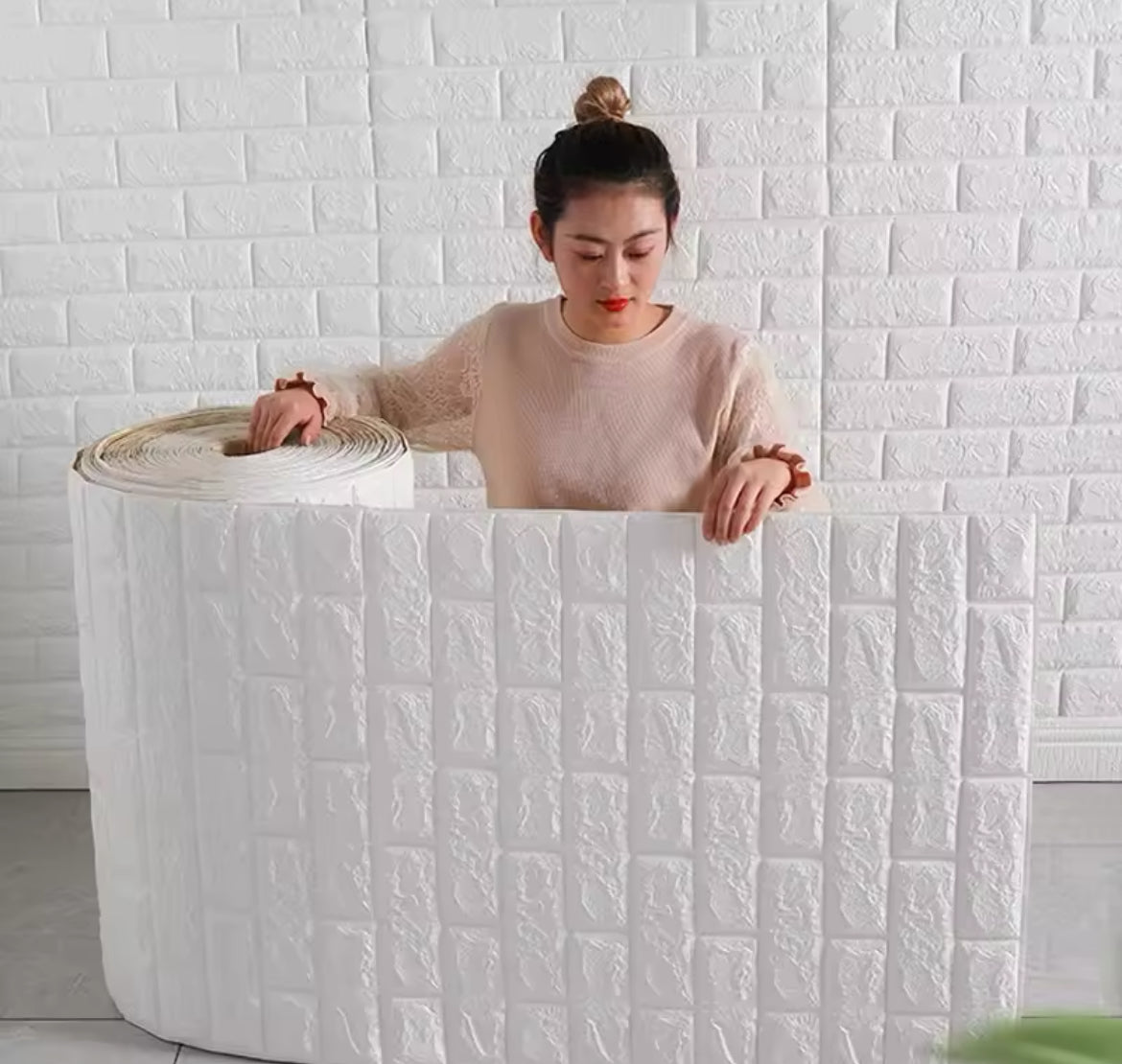 70cm*1m  3D Brick Pattern Wall Panels Wallpaper DIY Waterproof