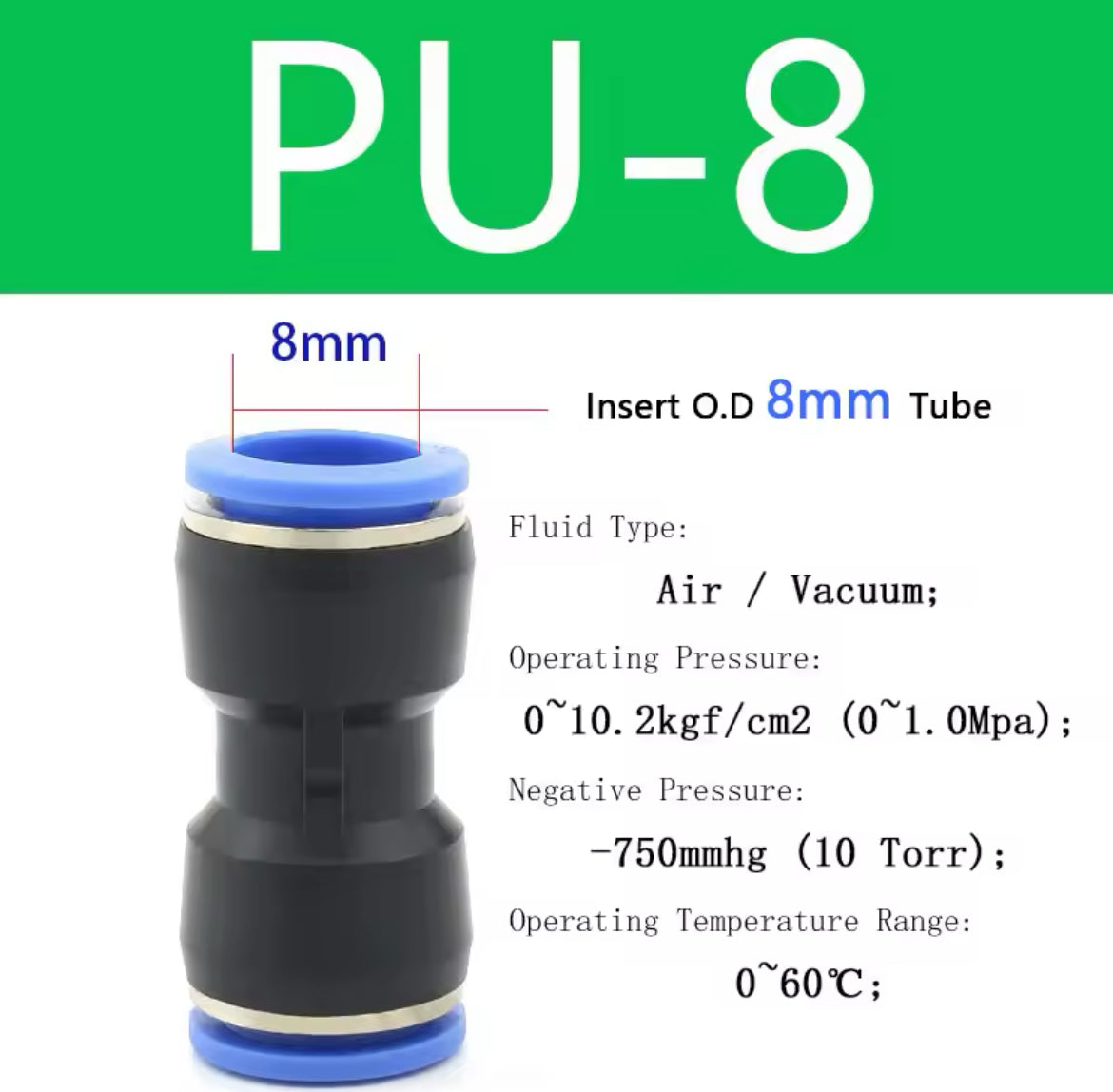 50/100/500PCS Pneumatic Couplings Quick Connector Air Plastic Hose Tube Connectors
