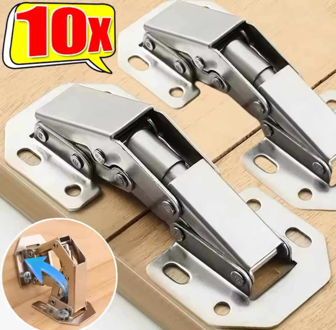 90 Degree Steel Cabinet Hinges No-Drilling HoleHydraulic