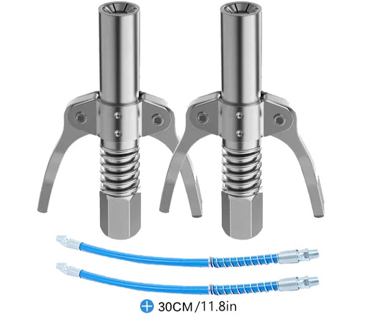 Grease Gun Coupler 10000 PSI NPTI/8 Oil Pump Lubricant Tools 2PCS Car Syringe Tip Grease
