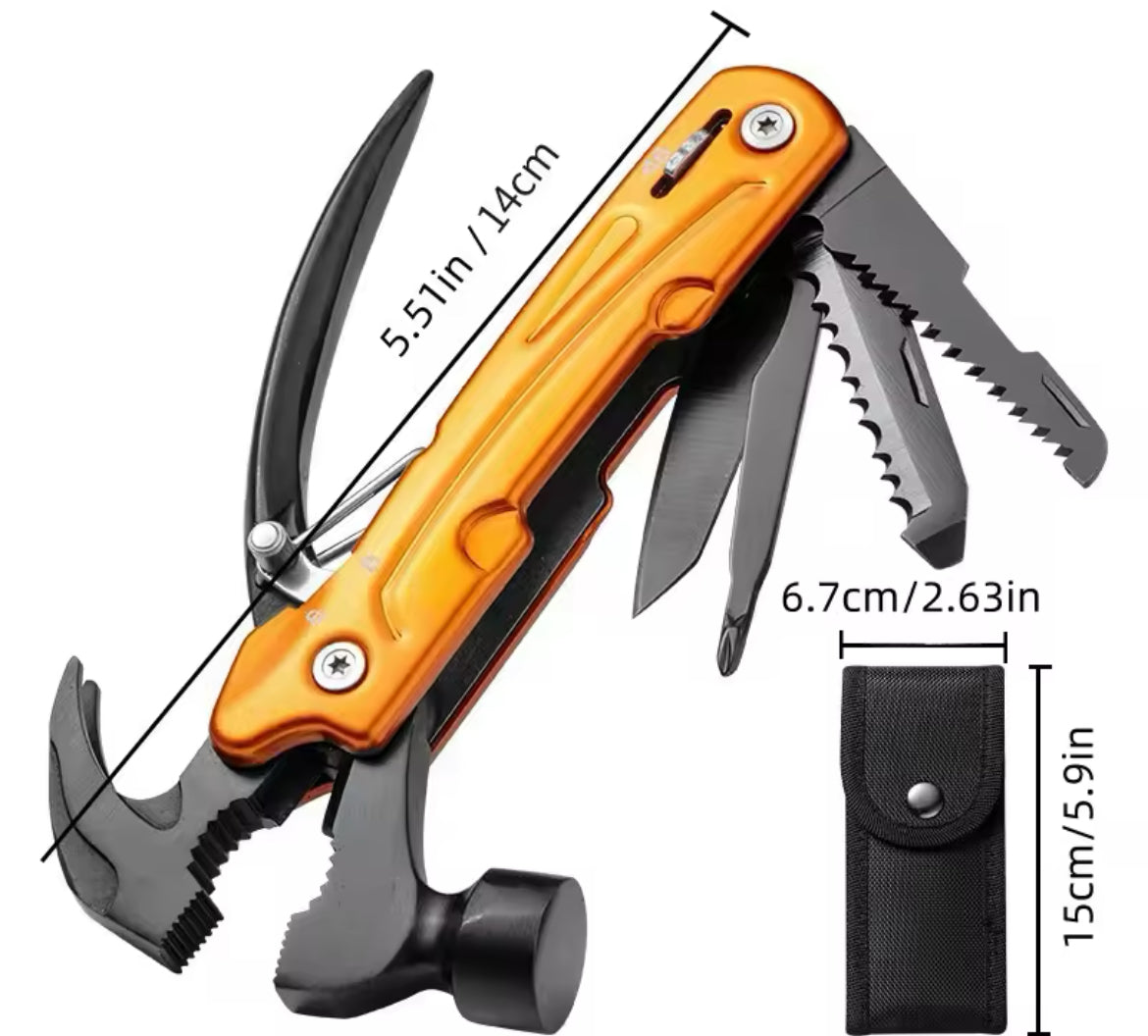Multi-Tool Hammer, 7-in-1 Stainless Steel Multi-Tool, Foldable Heavy Duty