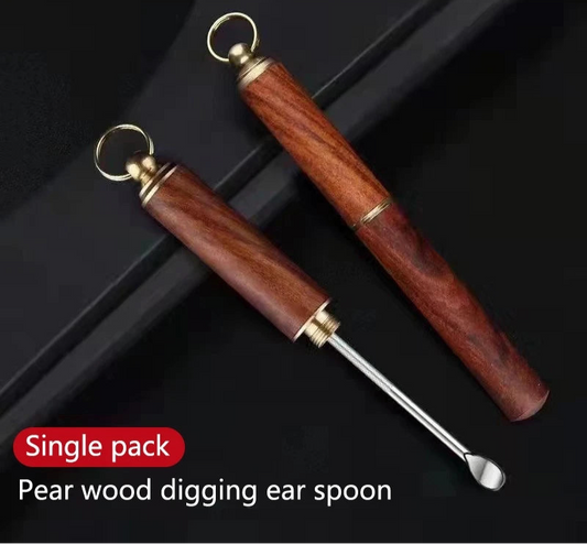 Portable Solid Wood Mini Ear Cleaner Keychains Ear Wax Removal Tool Nettoyage Oreille