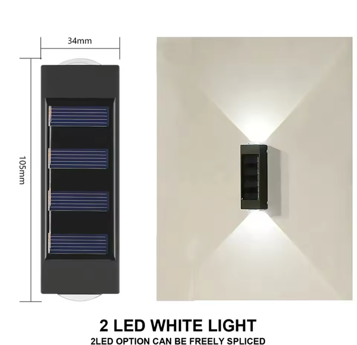Solar Wall Lamp Outdoor Waterproof Solar Powered Light UP and Down Illuminate
