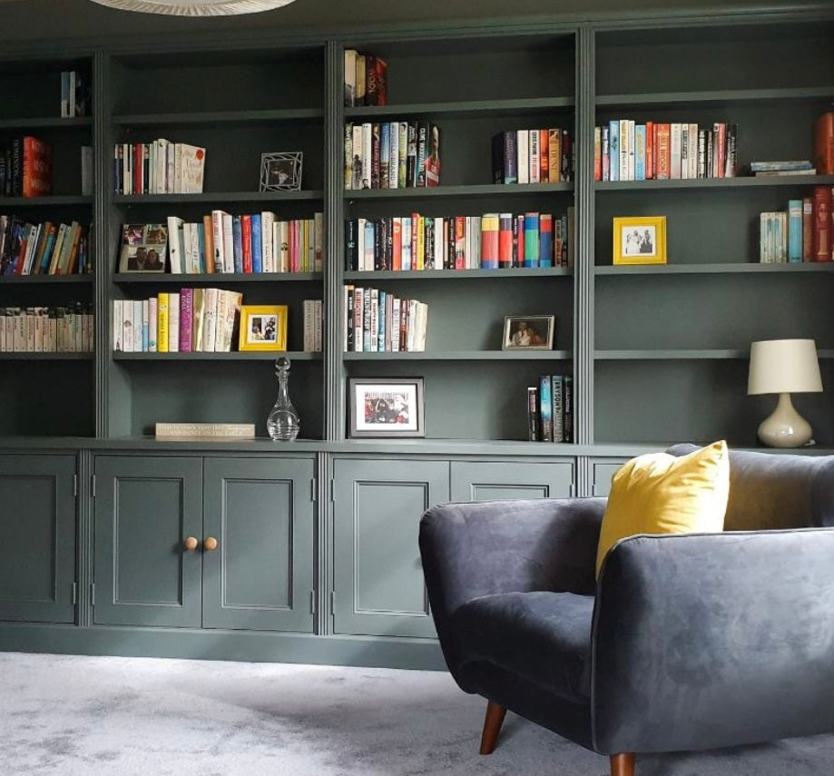 Built in shelving/bookcases unit painted