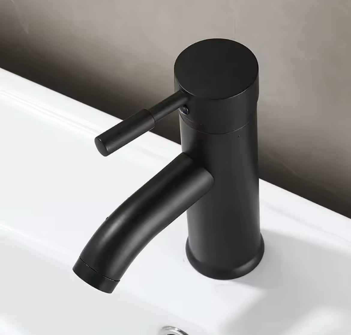 Black Minimalist Style Bathroom Faucet Hot Cold Water Sink Mixer Tap Stainless Steel Basin Faucets