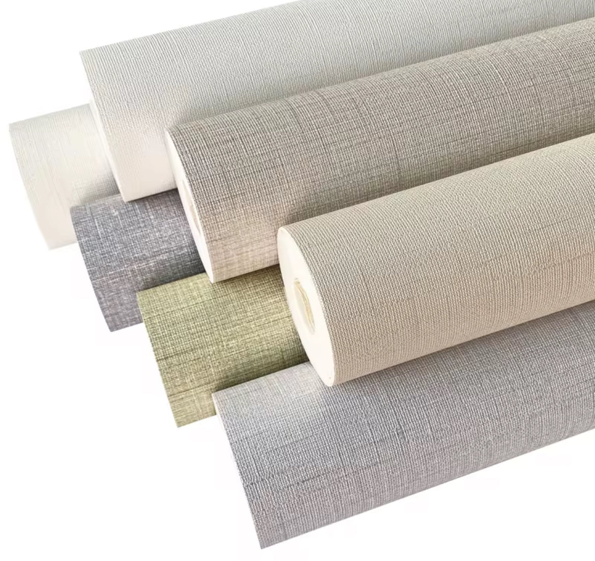 Modern linen woven PVC Wallpaper home decoration 2 rolls 9.5m each