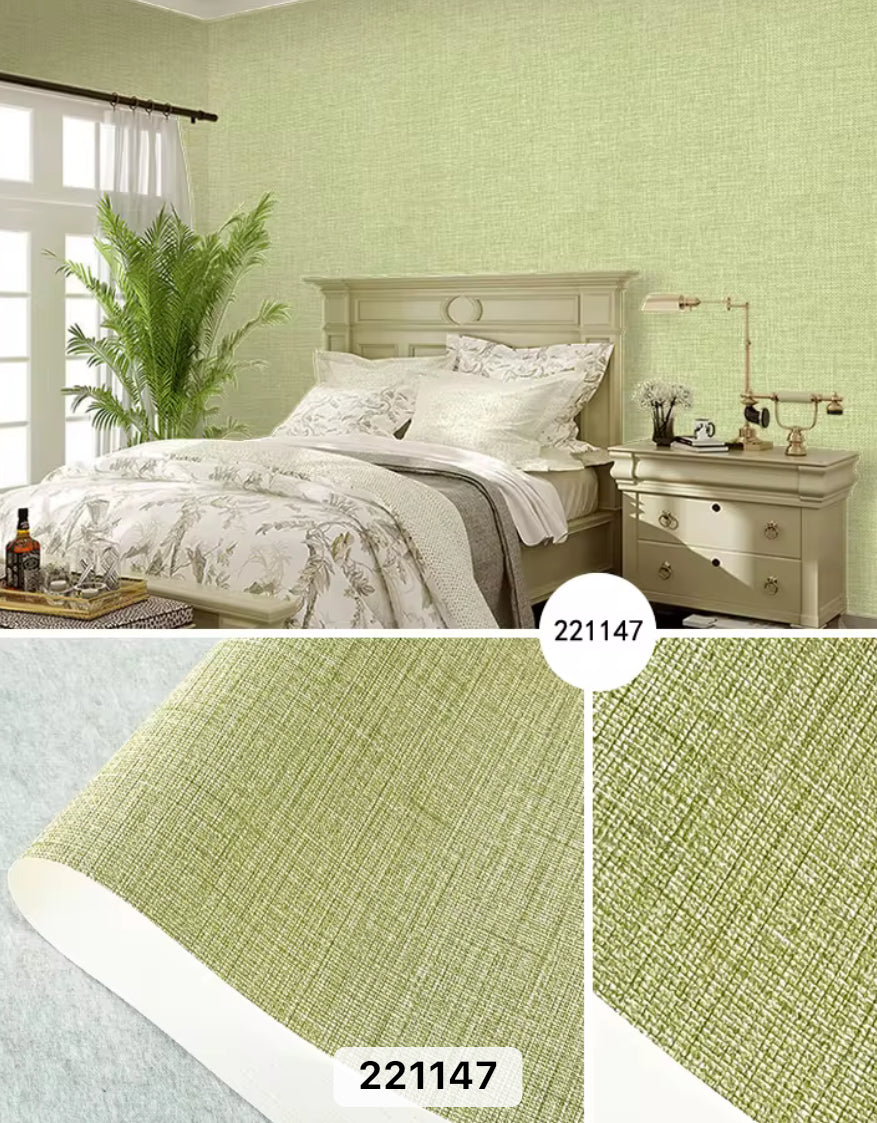 Modern linen woven PVC Wallpaper home decoration 2 rolls 9.5m each