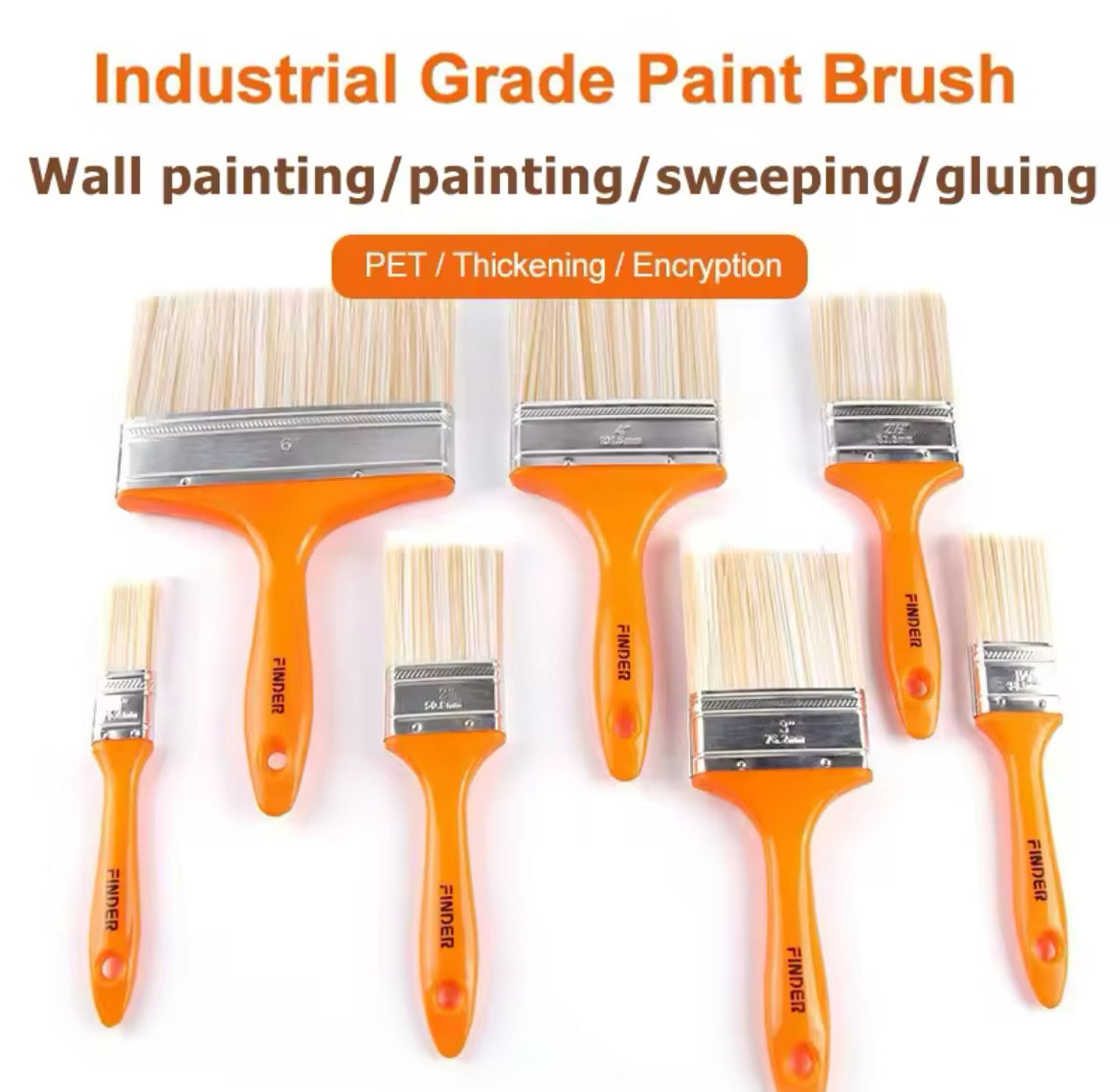 Home Improvement Wall Paint Brush PET Soft Bristle Durable Brush