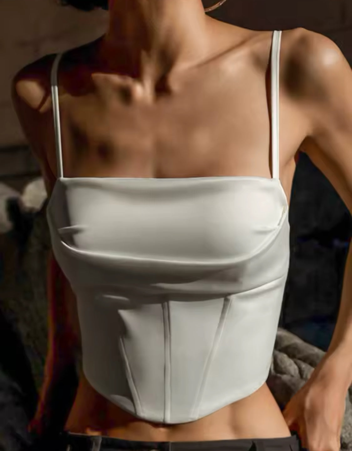 Spaghetti Strap Tank Top Sexy Backless Bandage Skinny Crop Tops Summer