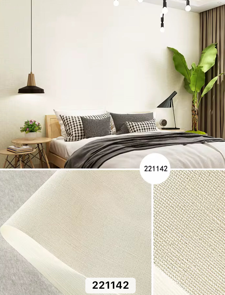 Modern linen woven PVC Wallpaper home decoration 2 rolls 9.5m each