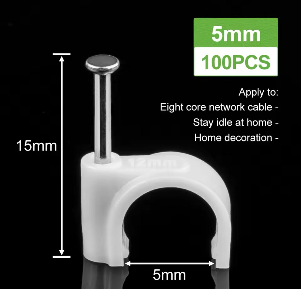 100PCS Circle Nail Clip Wire Management Clamp