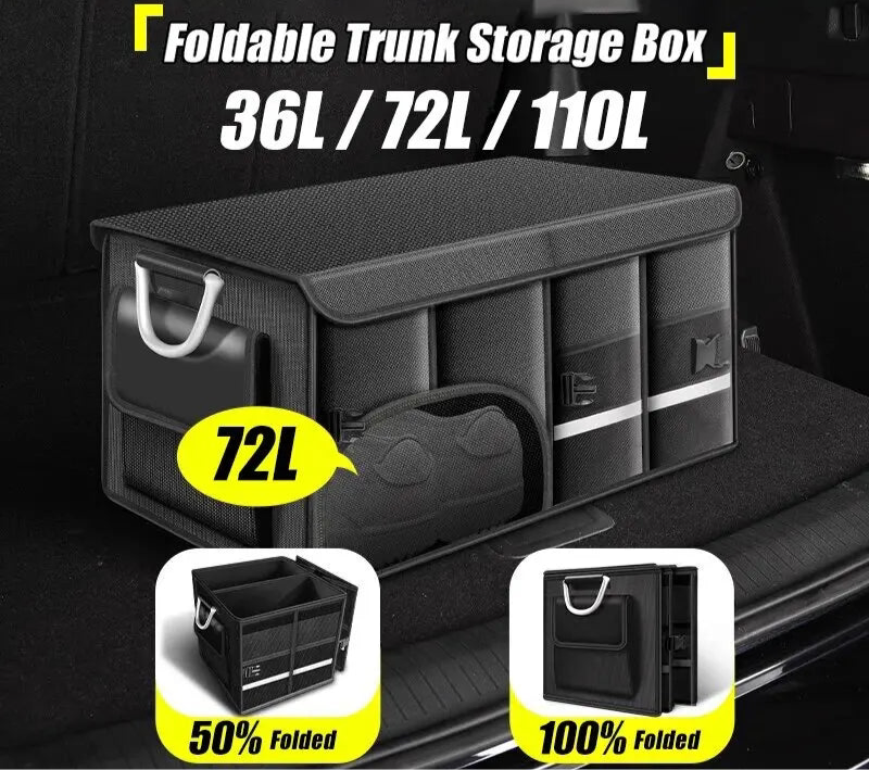 Foldable Trunk Storage Box Waterproof Oxford Cloth 110L Large-Capacity Car