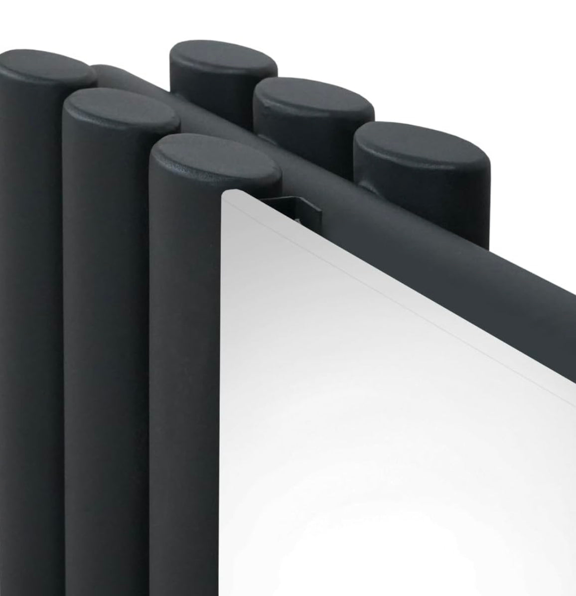 Vertical Mirror Radiator Oval Panel Double Column Mirrored Panel 1800mm x 500mm - Home Upgrades