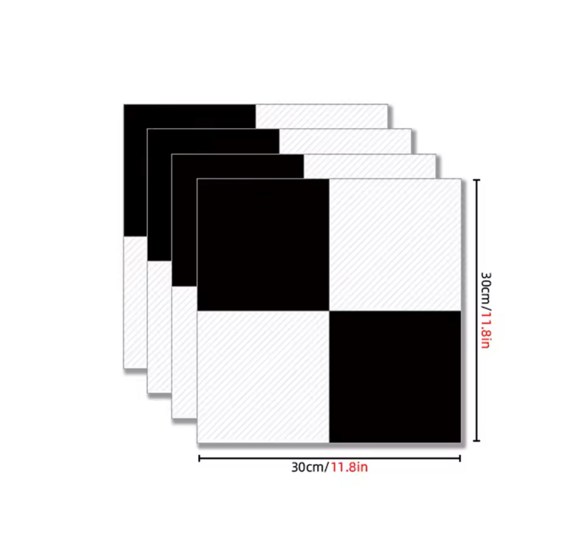 4PCS PVC Adhesive Floor Waterproof Peel And Stick Tile Vinyl Tiles Stikers