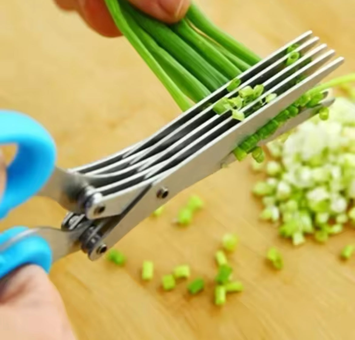Multi-functional Stainless Steel 5 Layer Kitchen Scissors Pepper Shredded Chopped Scallion Cutter