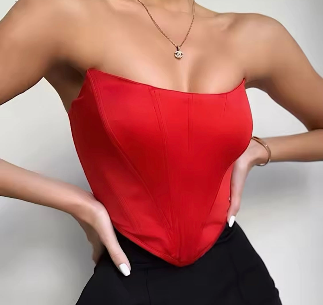 Sleeveless Off Shoulder Fashion Sexy Corset Crop Tops Vest Underwear Backless