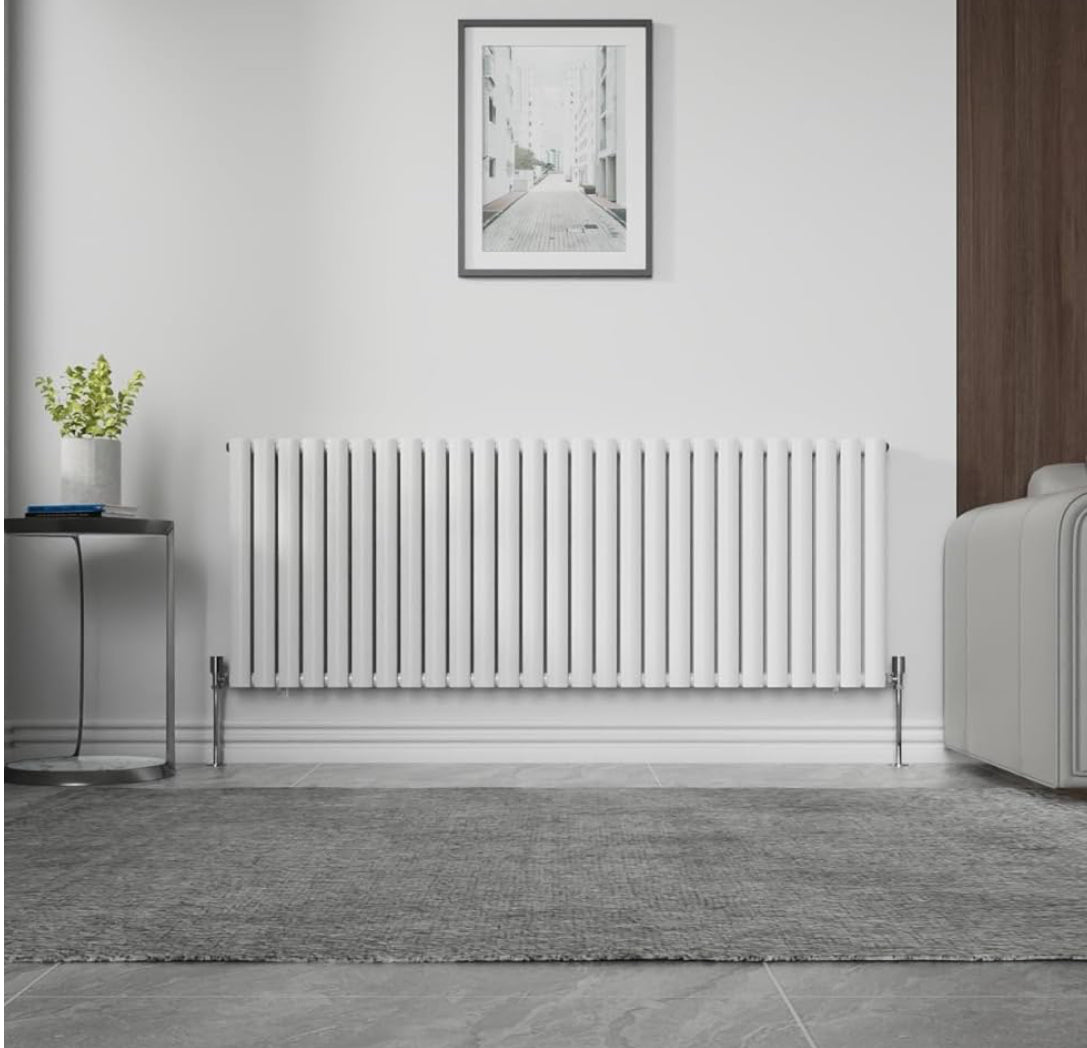 Horizontal Double Oval Designer Radiator 600mm × 1593 - Home Upgrades