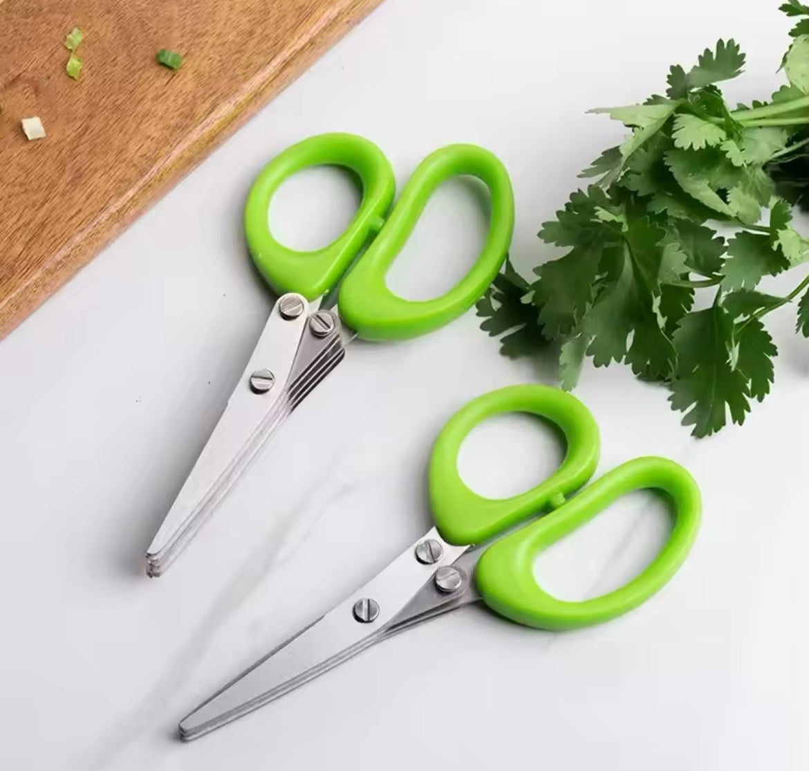 Multi-functional Stainless Steel 5 Layer Kitchen Scissors Pepper Shredded Chopped Scallion Cutter