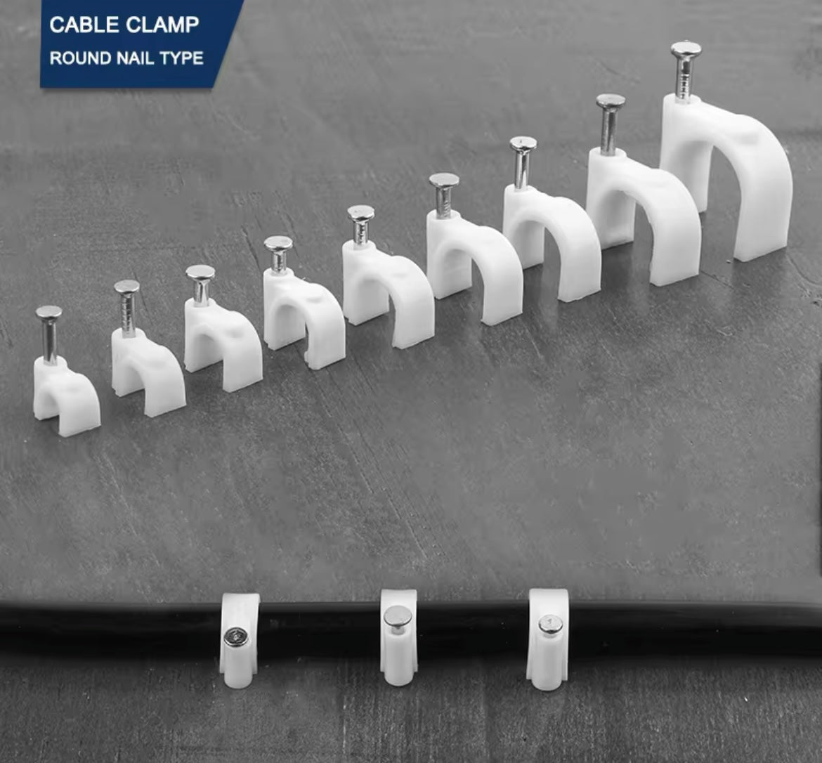 100PCS Circle Nail Clip Wire Management Clamp
