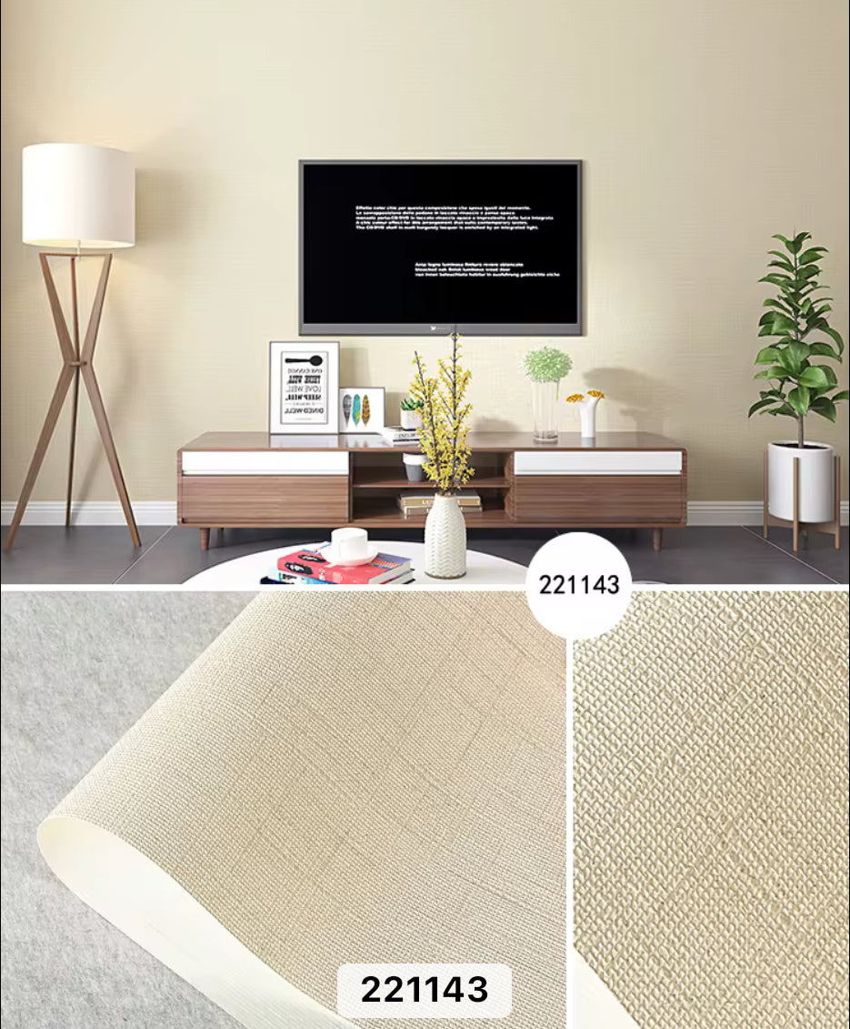 Modern linen woven PVC Wallpaper home decoration 2 rolls 9.5m each