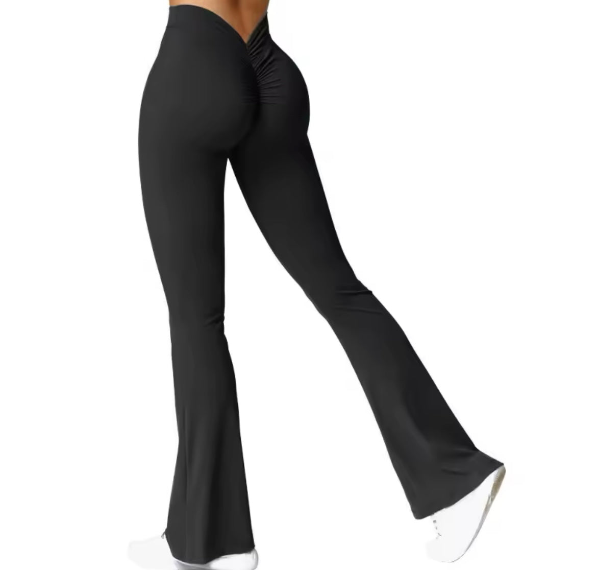 Fashion Micro Horn Leggings Women V-back Waist Sports Pants
