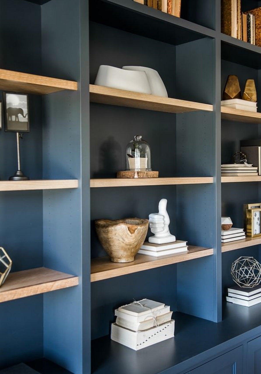 Built in shelving/bookcases unit painted