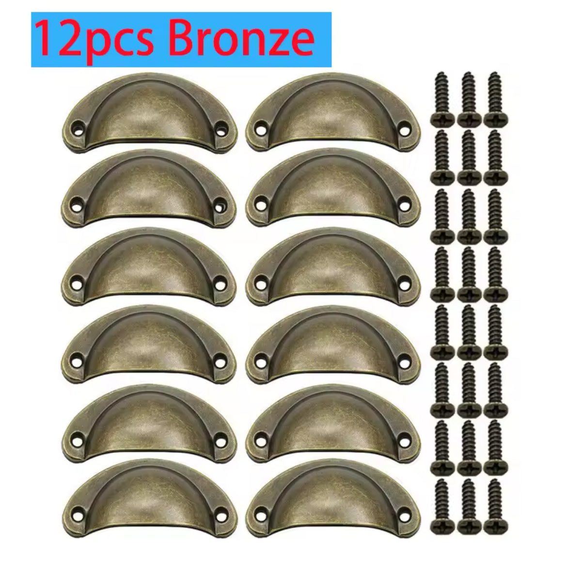 6/12Pcs Cup Pull Shell Handles Half Moon Kitchen Cupboard Cabinet Door Drawer
