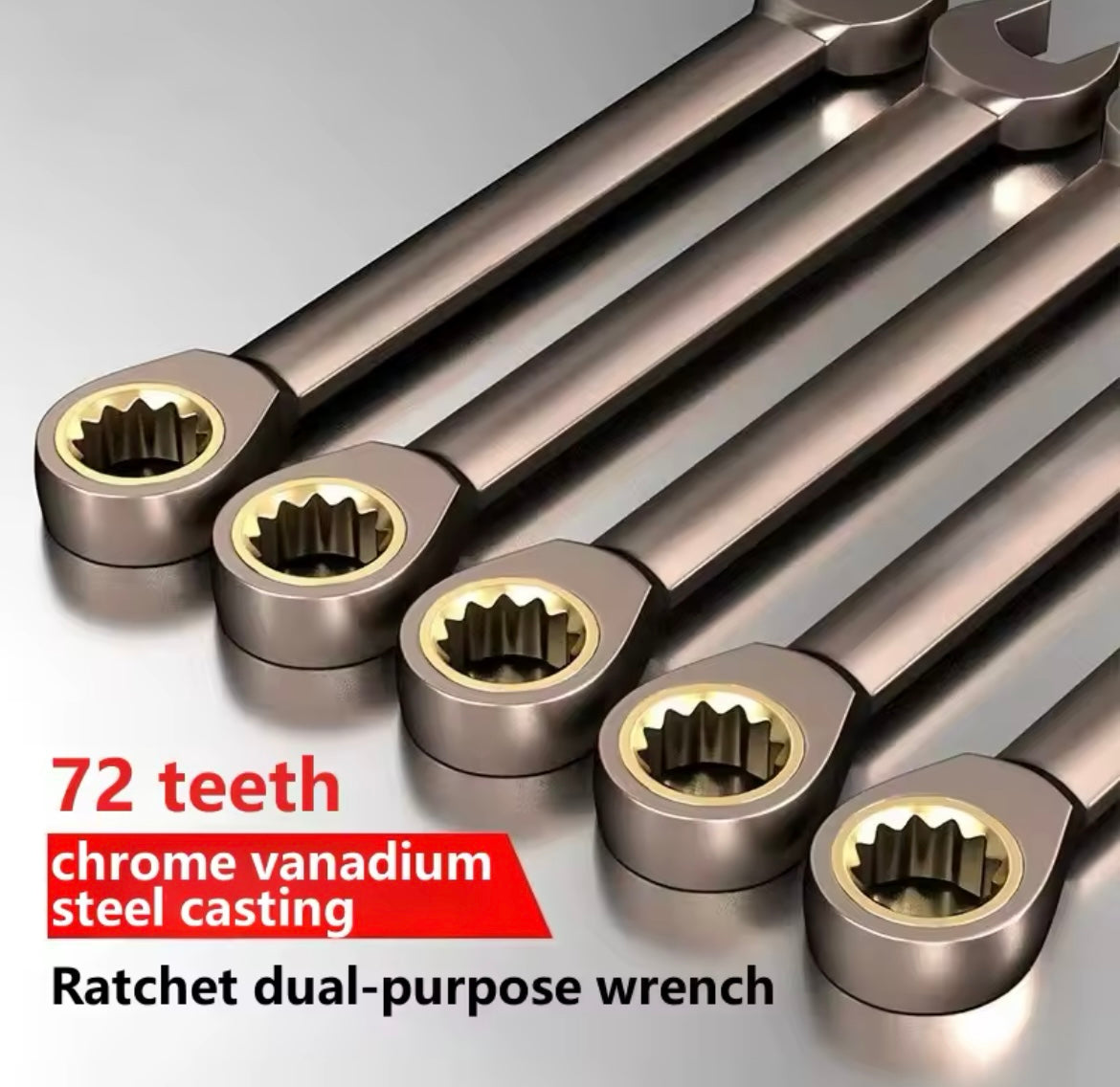Ratcheting Combination Wrench 6-23mm 1PCS/6PCS/8PCS/12PCS Set Metric Flex Head Ratcheting