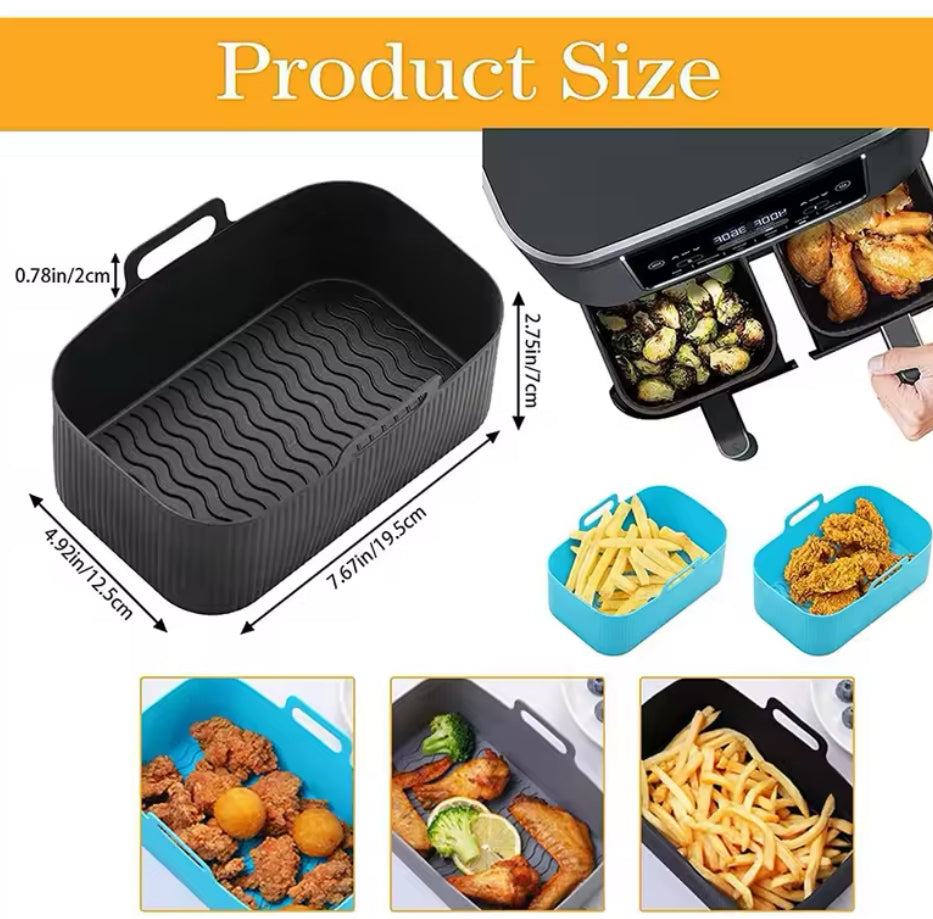 Air Fryer Liners for Ninja Air Fryer Dual, Reusable Air Fryer Silicone Liners
