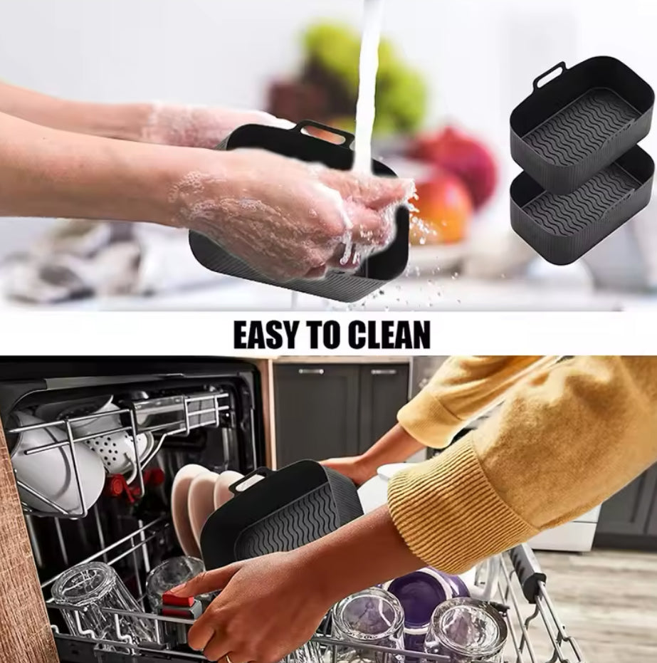 Air Fryer Liners for Ninja Air Fryer Dual, Reusable Air Fryer Silicone Liners
