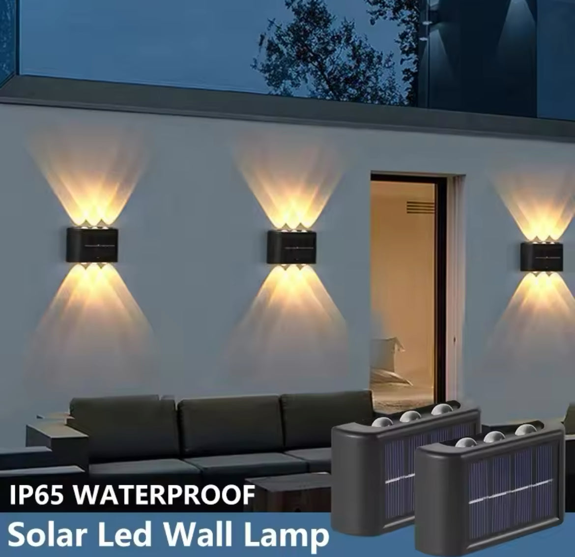 Solar Wall Lamp Outdoor Waterproof Solar Powered Light UP and Down Illuminate