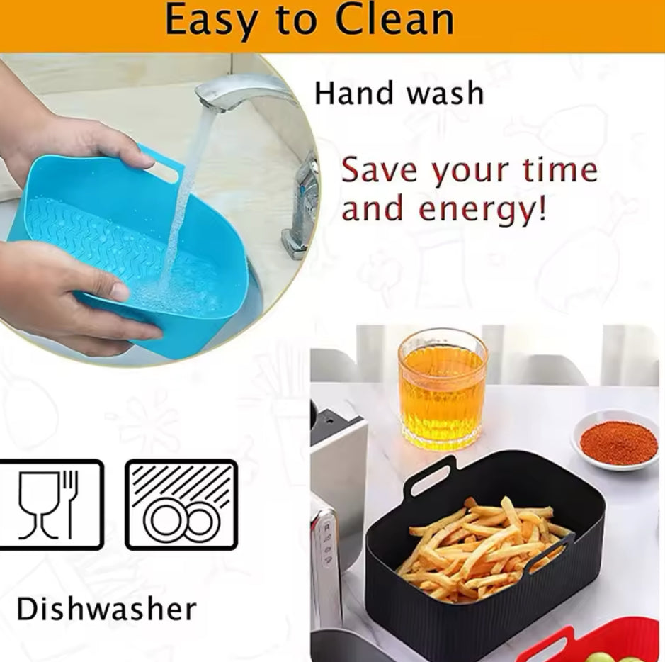 Air Fryer Liners for Ninja Air Fryer Dual, Reusable Air Fryer Silicone Liners
