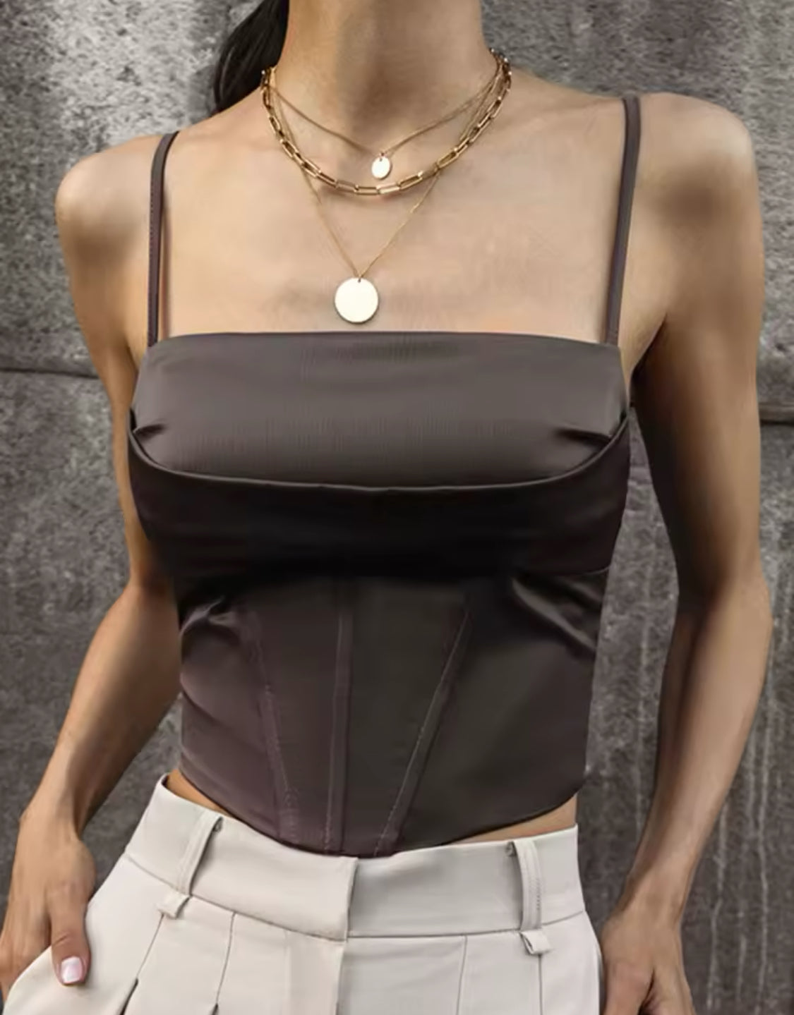 Spaghetti Strap Tank Top Sexy Backless Bandage Skinny Crop Tops Summer