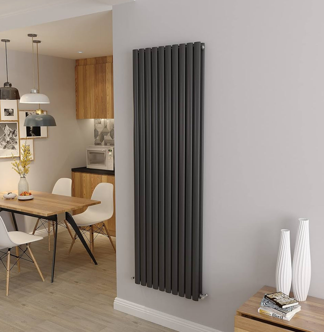Vertical Designer Double Oval Panel Radiator 1800 x 590 mm - Home Upgrades