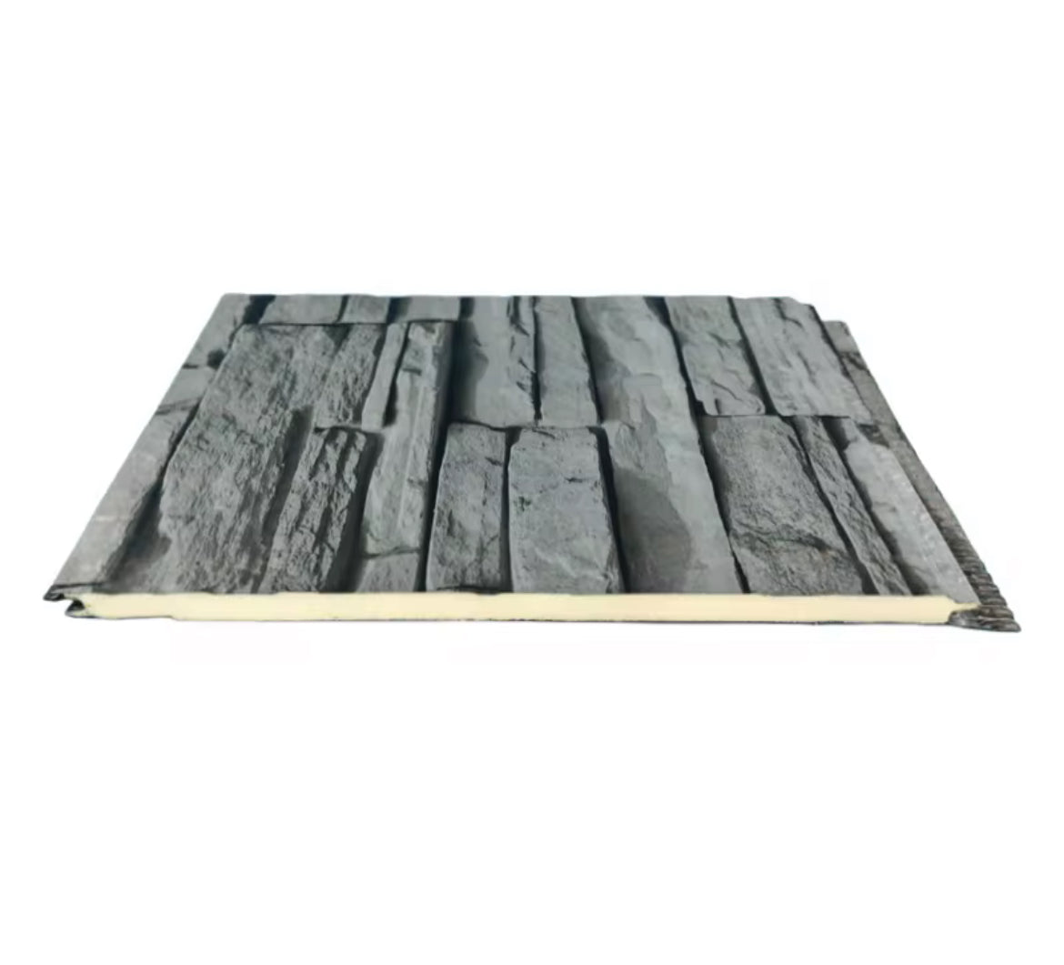 Insulated stone panel sandwich board of metal 2PCS