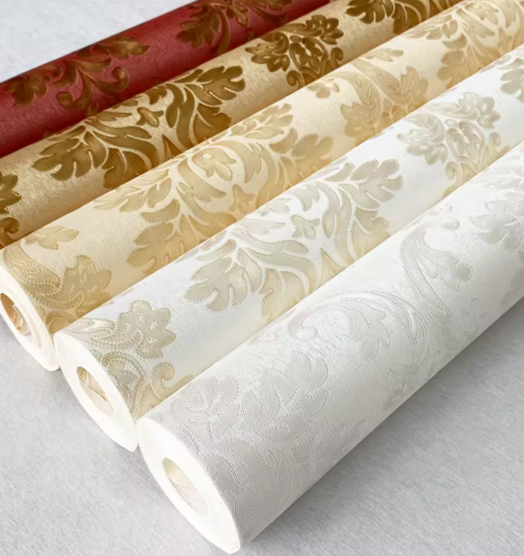 Luxury vinyl PVC wallpaper wall decoration 2 rolls 9.5m