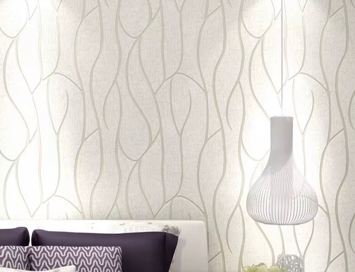Modern 3D non woven wall paper for home decor 2 rolls 10m each