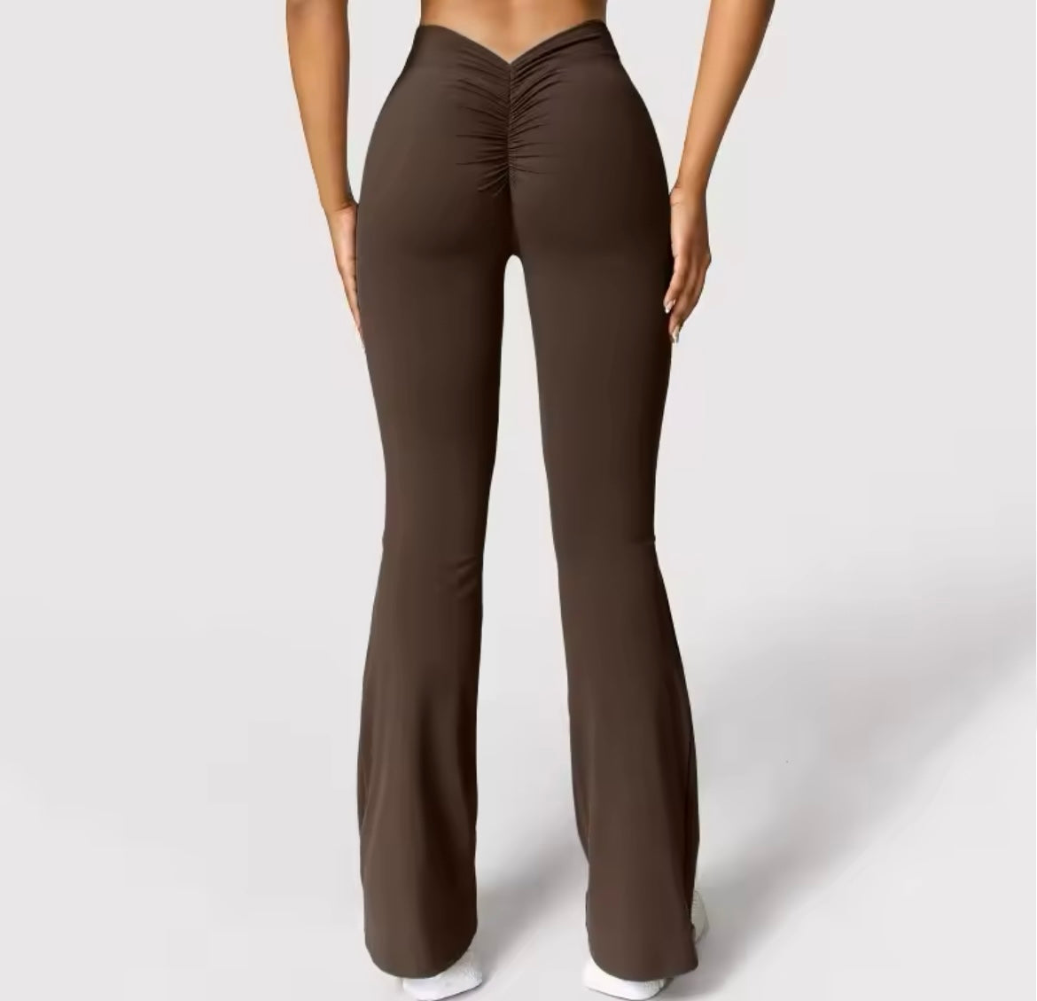 Fashion Micro Horn Leggings Women V-back Waist Sports Pants