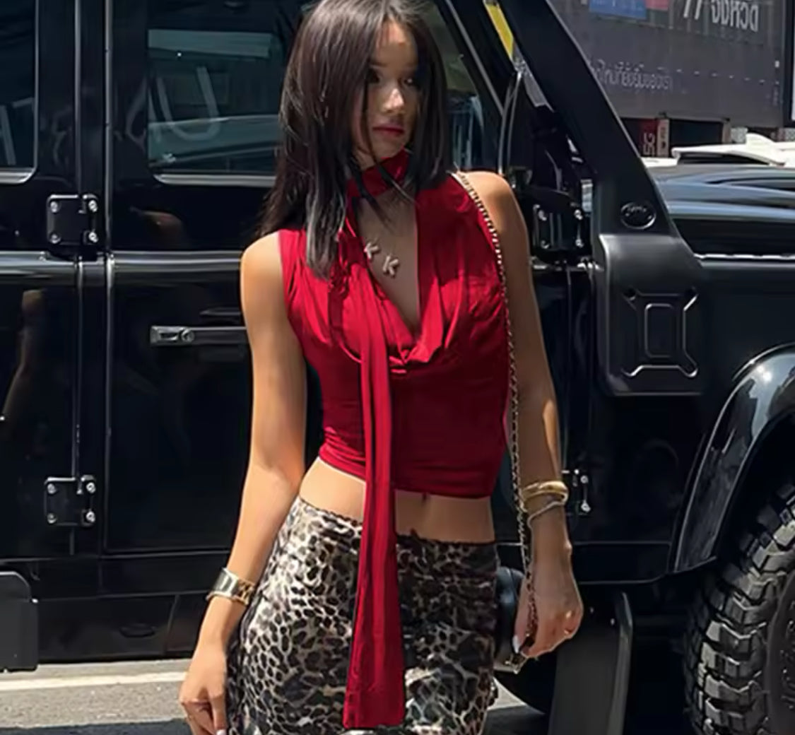 Women's Tank Summer New Sexy Sleeveless Low Chest  Top Streetwear Fashion