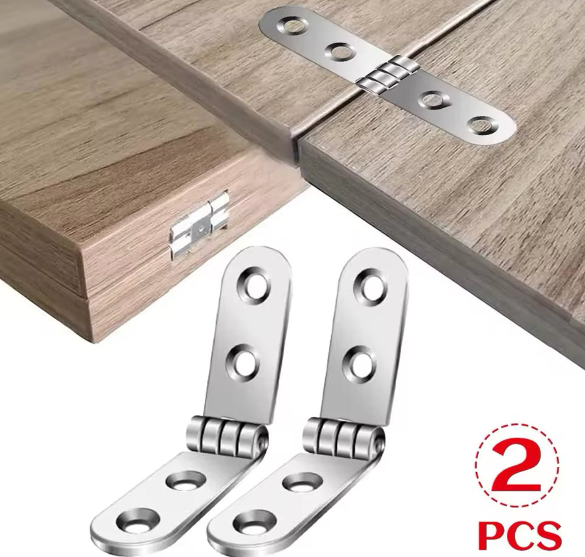 180 Degree 2pcs Foldable Hinge Flap Screw-On Hinges