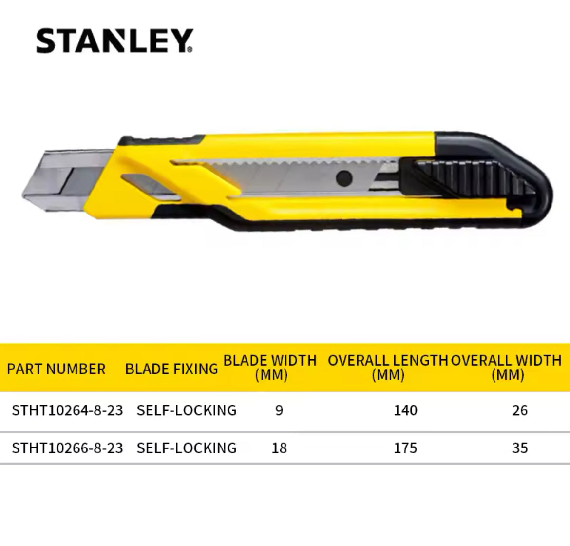 STANLEY Self-locking utility knife 9mm
