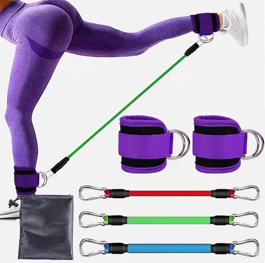 Resistance Band Set Workout Exercise Equipments Ankle Straps Fitness Yoga
