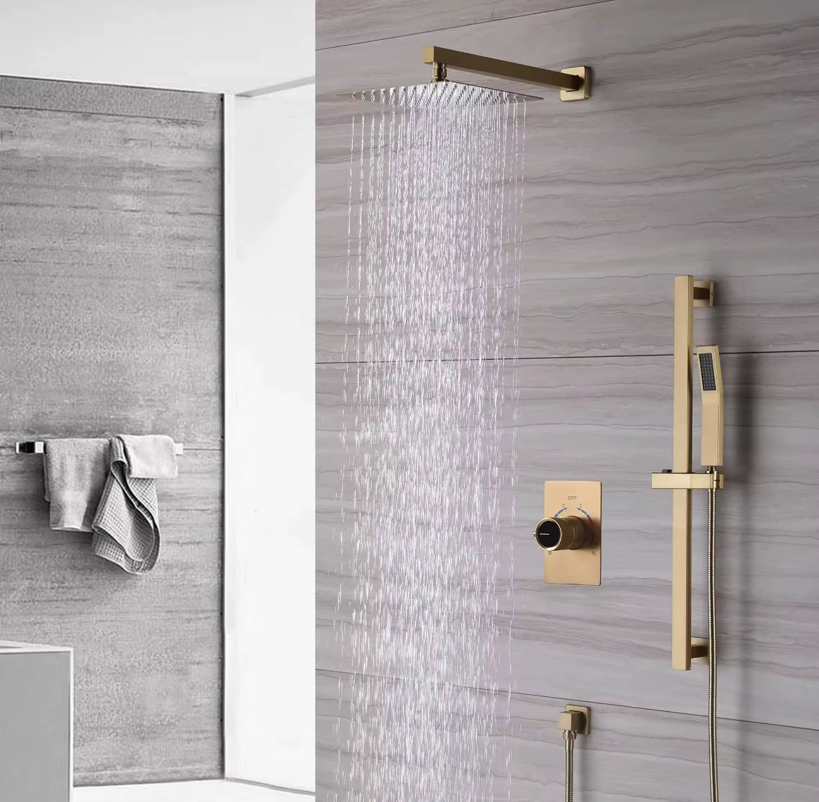 Modern wall shower set