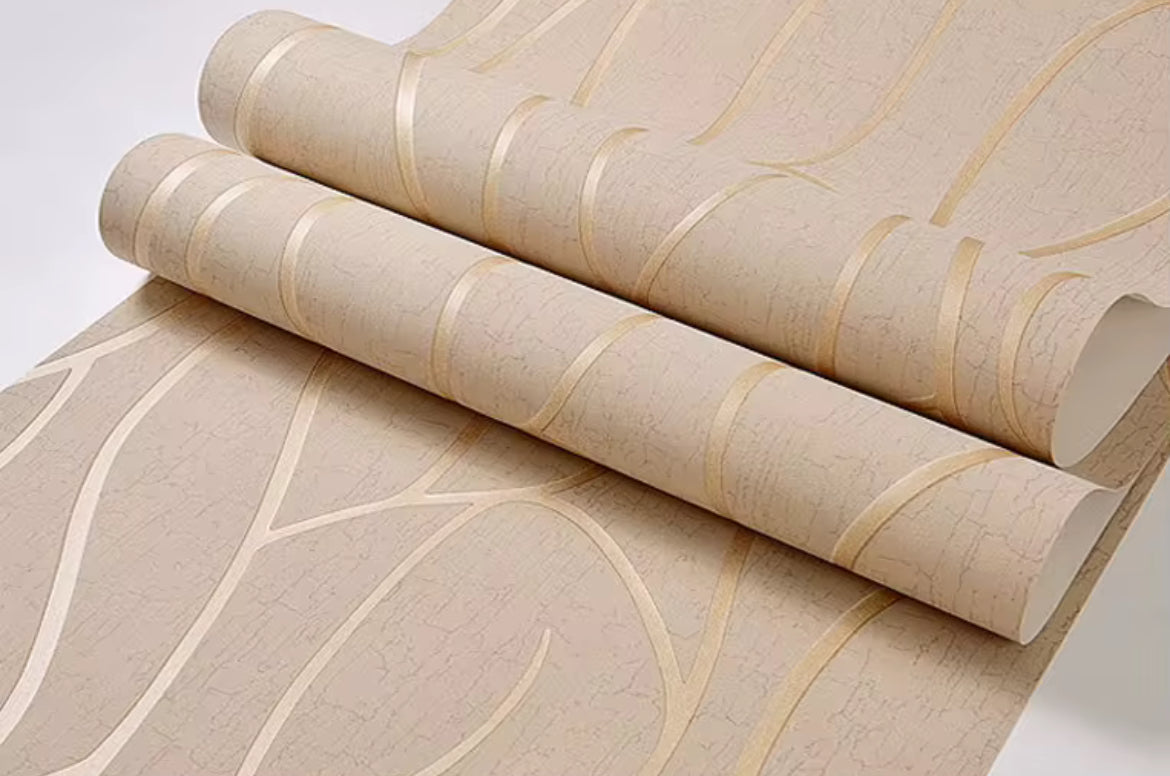 Modern 3D non woven wall paper for home decor 2 rolls 10m each