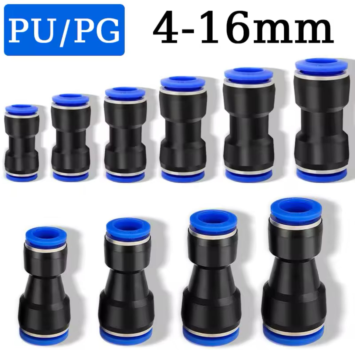 50/100/500PCS Pneumatic Couplings Quick Connector Air Plastic Hose Tube Connectors