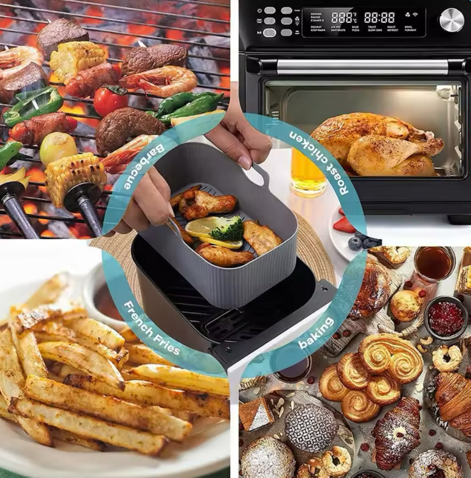 Air Fryer Liners for Ninja Air Fryer Dual, Reusable Air Fryer Silicone Liners
