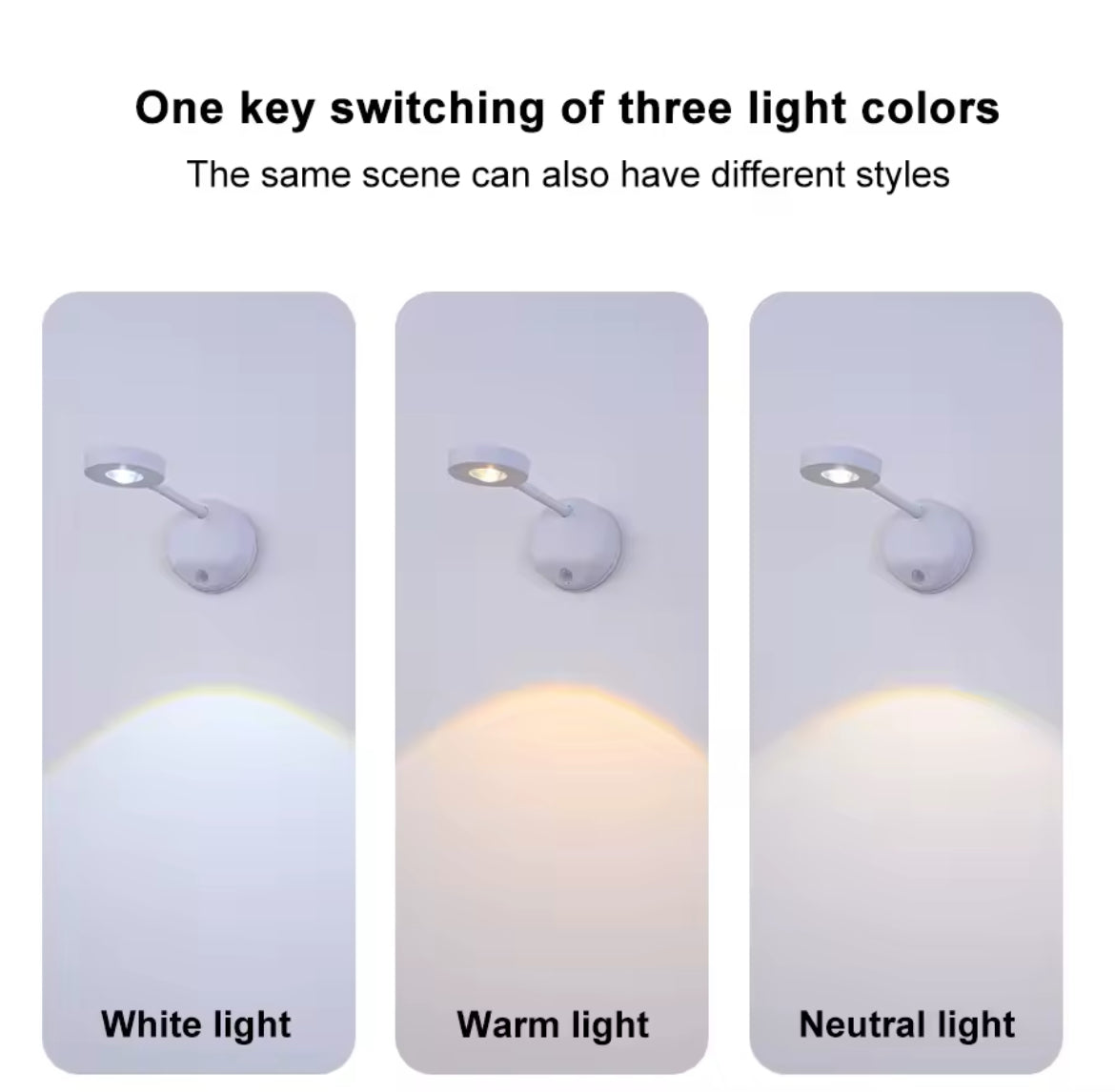 LED Motion Sensor Light Night Light Usb Rechargeable Wall Lamp