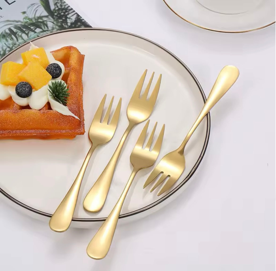 Stainless Steel Coffee Tea Fork Set Fruit Fork Ice Cream Cake Dessert Fork For Kid Home
